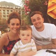 Fireman Alex Green, 26, with his fiancée Rebecca Thorpe and their two-year-old son Zach