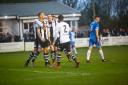 Colls celebrate another goal. Pic: David Featherstone