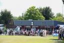 Guests at Atherton's Cricket Club Pavillion