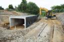 The culvert which will carry Lilford Brook under the guided busway