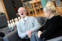 User David Cumisky chats to Joanne Miller, community support worker at Brazley Daycare Centre, Cedar Ave, Horwich.