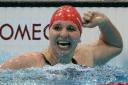 Heather Frederiksen celebrates winning her London 2012 gold medal