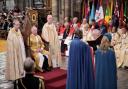 King Charles III being crowned at Westminster Abbey Pic: PA