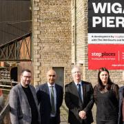 Dave Jenkins (The Old Courts), Harry Dhaliwal (Step Places), Cllr David Molyneux (Wigan Council), Rebecca Davenport (The Old Courts) and Jonathan Davenport (The Old Courts) image from Wigan Council