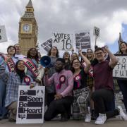 Young people at the British Youth Council campaigning to lower the voting age