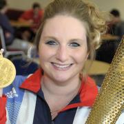 Leigh Paralympic star Heather Frederiksen at the primary schools event