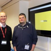 Computing tutor at Wigan & Leigh College Paul Molyneux and Lamp Media’s Michael Boffey