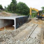 The culvert which will carry Lilford Brook under the guided busway
