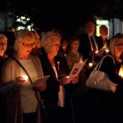 A candle-lit vigil was held at Leigh cenotaph