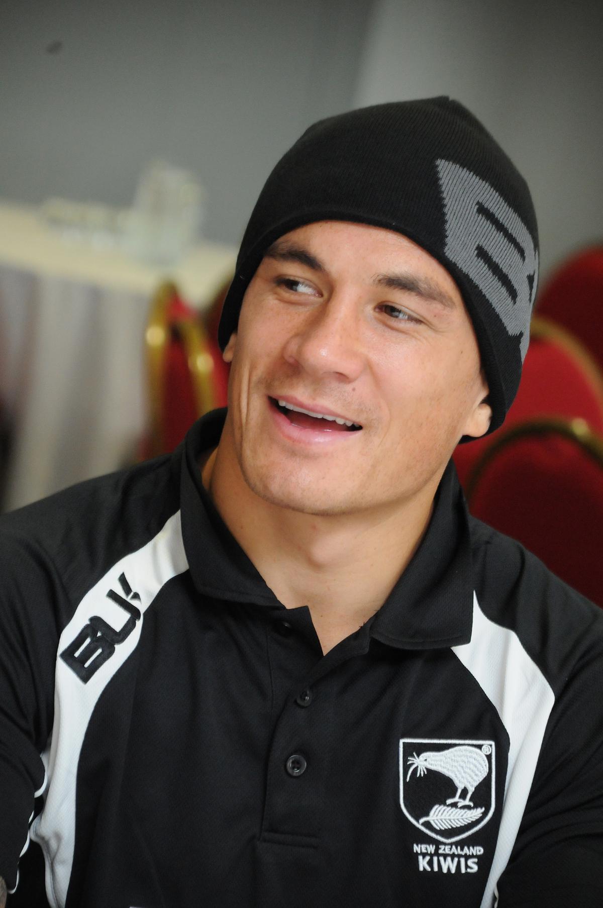 New Zealand players Q&A session with junior rugby league players at Langtree Park, St Helens - Sonny Bill Williams