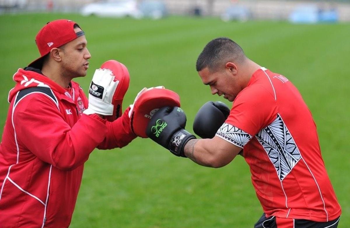 Tonga open training session in Leigh. Pictures: Kingspix