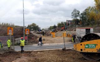 Guided busway work on Astley Street