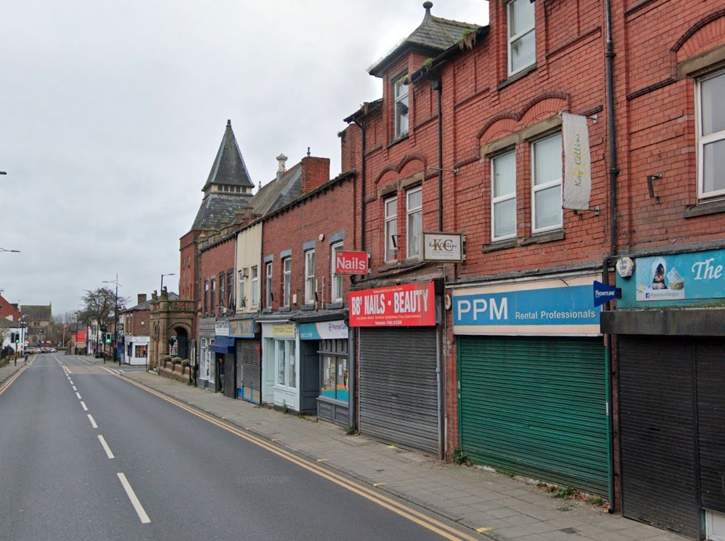 The former estate agents\ office due to be turned into a sports bar and grill in Market Street, Hindley pictured in November 2020. Credit: Google Maps. Caption: Joseph Timan. Permission for use for all LDRS partners.