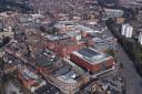 Aerial view of Wigan Town Centre (Google Maps)