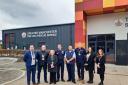 Atherton High School headteacher Ben Layzell, Coun John Harding, Coun Debra Wailes, County Fire Officer Dave Russel, Rik Tapper and staff from Wigan Council and GMFRS Safety Centre.