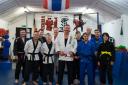 Alan (middle) and members of Leigh Ju-Jitsu club
