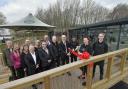 Councillors cutting the ribbon to mark the official opening of The Hide