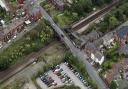 Aerial photograph of Ladies Lane Bridge in Hindley