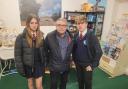 Coun Chris Ready stood with impacted school children Izzy Close and Lewis Howard