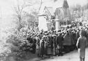 The unveiling of the memorial to Robert Isherwood (Picture: Wigan & Leigh Archives and Local Studies)