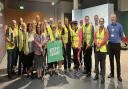Volunteer litter pickers with the council's campaign