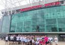 The 70 cyclists outside Old Trafford for Holly's Hearts