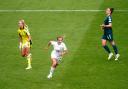 Ella Toone celebrating scoring against Germany. Substitute Toone opened the scoring in last July's Wembley showdown with Germany with a wonderful lofted effort en route to the 2-1 victory that gave the Lionesses their first ever major trophy