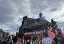 Leigh Leopards celebrating the Challenge Cup trophy from the open top bus