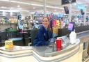 Sarah Hollis at the Aldi checkout
