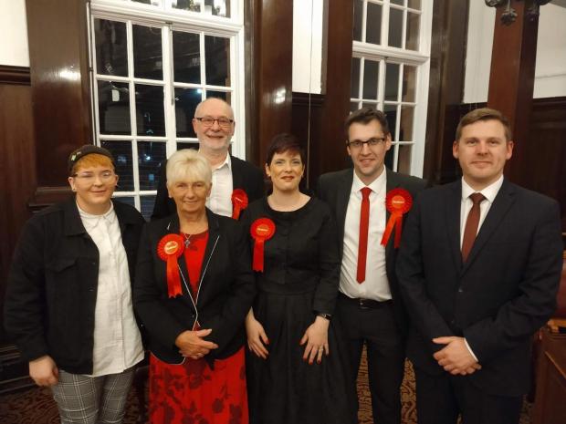 Leigh Journal: Dane (right) with other Labour councillors in 2021 (Credit: Local Democracy Reporting Service)
