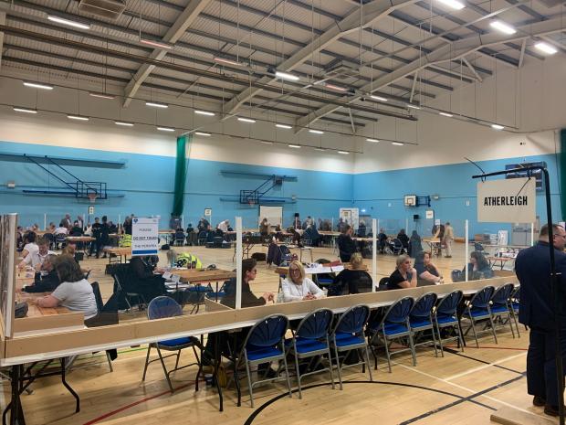 Leigh Journal: Votes were counted at Leigh Leisure Centre