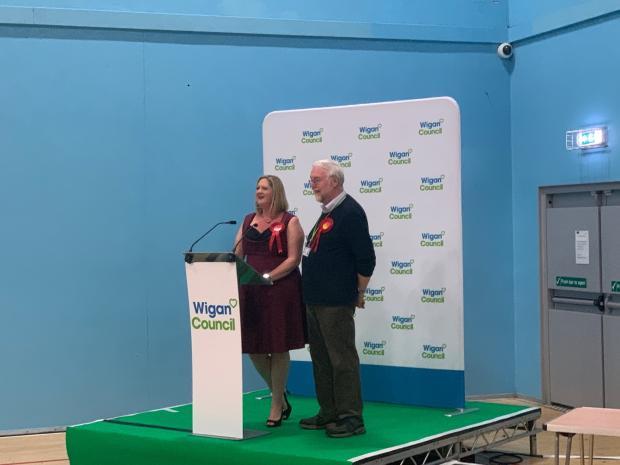 Leigh Journal: Winners of the two seats for Leigh East, Labour's Shelley Guest and Fred Walker