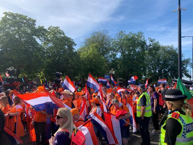 Leigh Journal: Netherlands fans flying their flags high