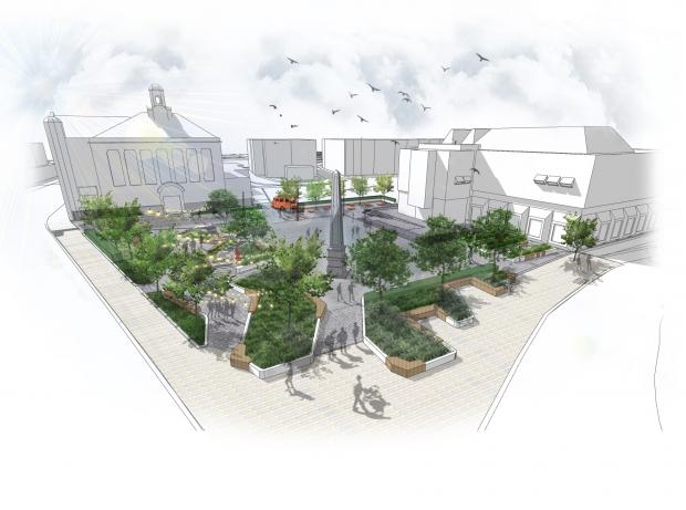 Leigh Journal: An illustration of a revamped Civic Square (Pic: Wigan Council)