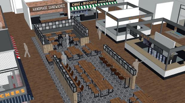 Leigh Journal: A refurbishment of Leigh Market has been proposed (The Council plans to revamp shop fronts in the town centre (Pic: Wigan Council)