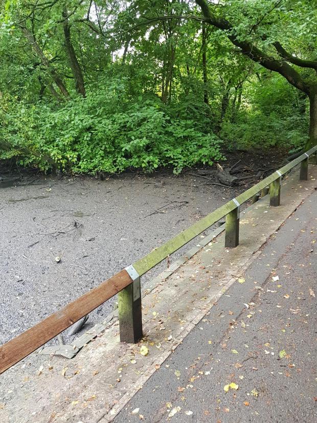 Leigh Journal: Residents say the dried-up pond is distressing to see in the hot weather