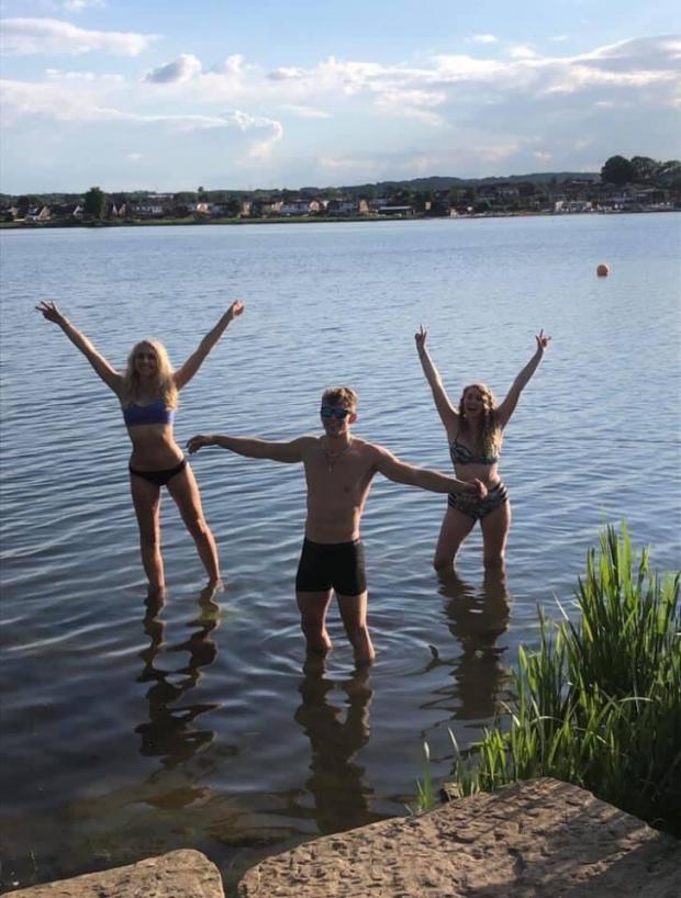 Leigh Journal: Megan, Haydn and Brogan in the water