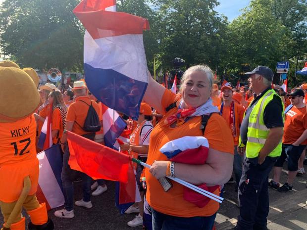 Leigh Journal: A Dutch fan on the fan parade ahead of their game against Portugal