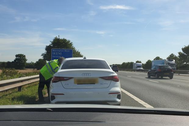 Police stopped the Audi on the M62 (Image: Merseyside Police’s Roads Policing Unit)