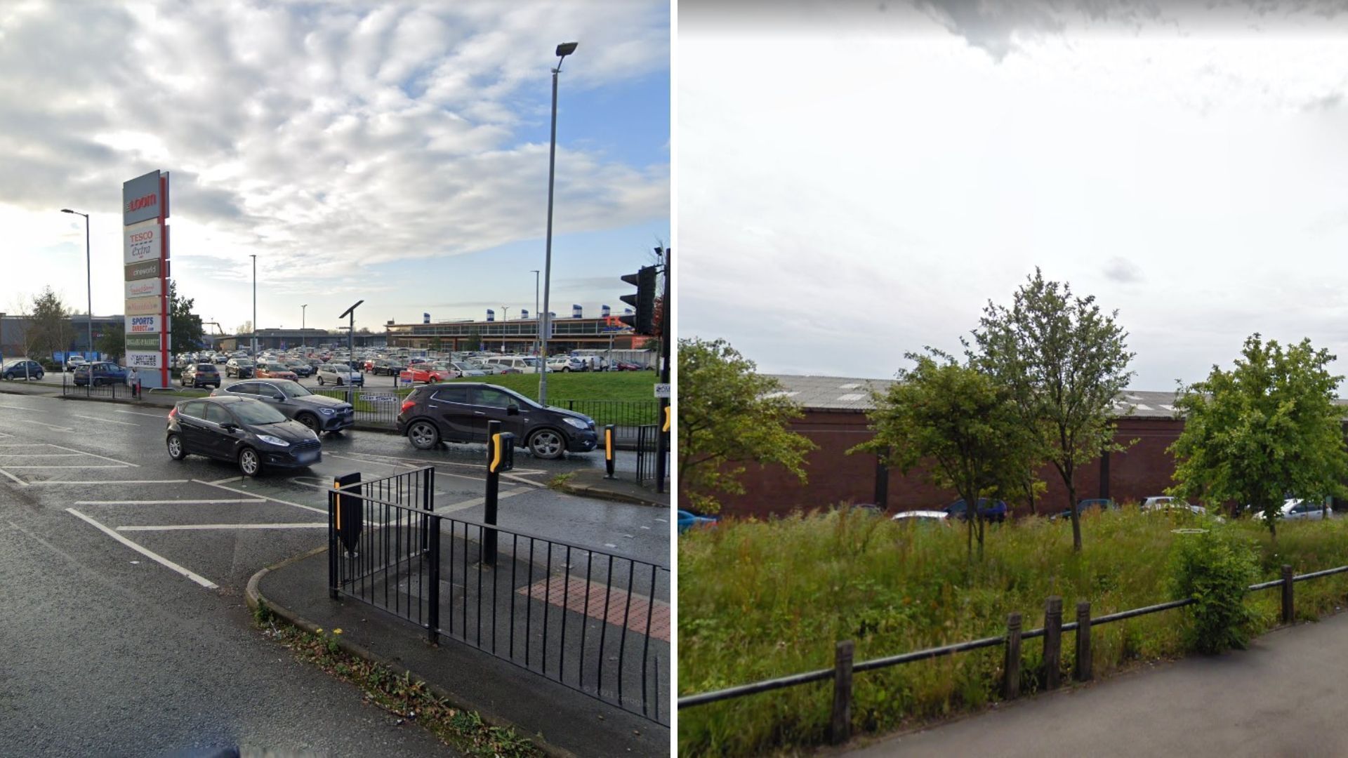 The Loom retail park in Leigh town centre compared between 2009 and 2020.