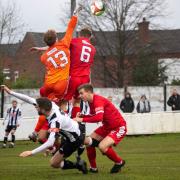 Action from the Stafford Rangers box. Pic: David Featherstone