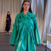 Lorna Gibson's catwalk dress made from personal protective equipment