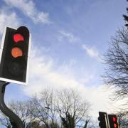 The traffic lights are out at the junction