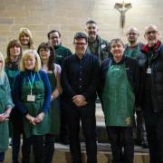 Mayor of Greater Manchester Andy Burnham with volunteers at Atherton and Leigh Foodbank