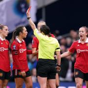 Ella Toone got a red card in the 2-1 victory against Tottenham on Sunday, February 12