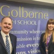 James Grundy MP with Golborne High headteacher Alison Gormally