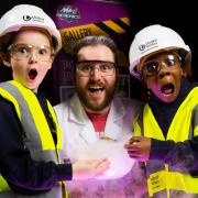 Pupils with 'Mad Scientists' at the sewer project