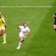 Ella Toone celebrating scoring against Germany. Substitute Toone opened the scoring in last July's Wembley showdown with Germany with a wonderful lofted effort en route to the 2-1 victory that gave the Lionesses their first ever major trophy