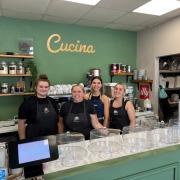 Fiona and some of the team behind the till at Cucina Cafe