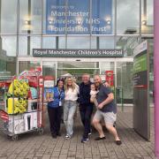Harry and the Laughlin family at Manchester Children's Hospital